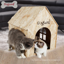 Foldable Outdoor Cat House 7MM OSB Nature Wooden Large Dog House